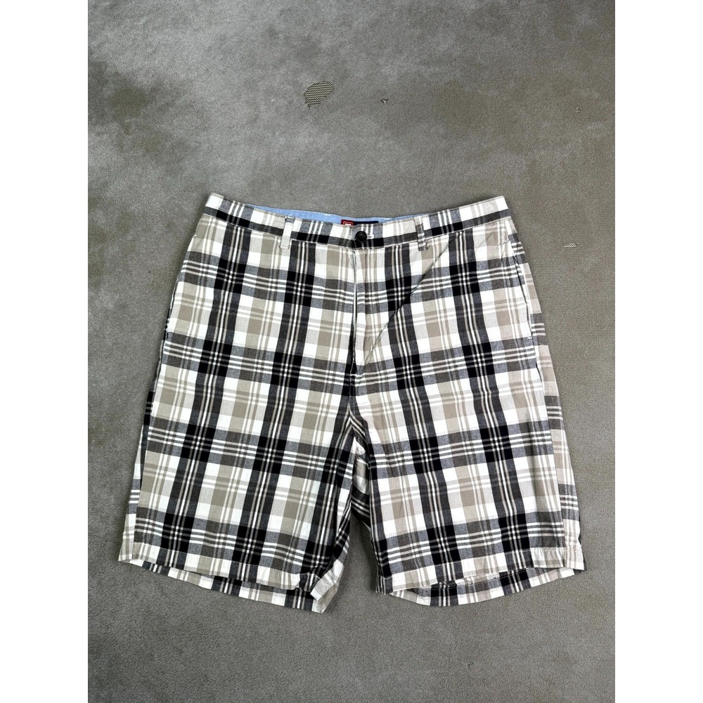 Chaps Shorts Mens 38 Multi Tartan Plaid Cotton High Rise Summer Slash Pockets